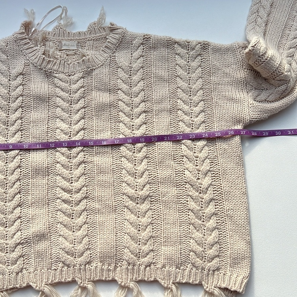 Altar'd State Cream Cable Knit Sweater - Picture 8 of 12